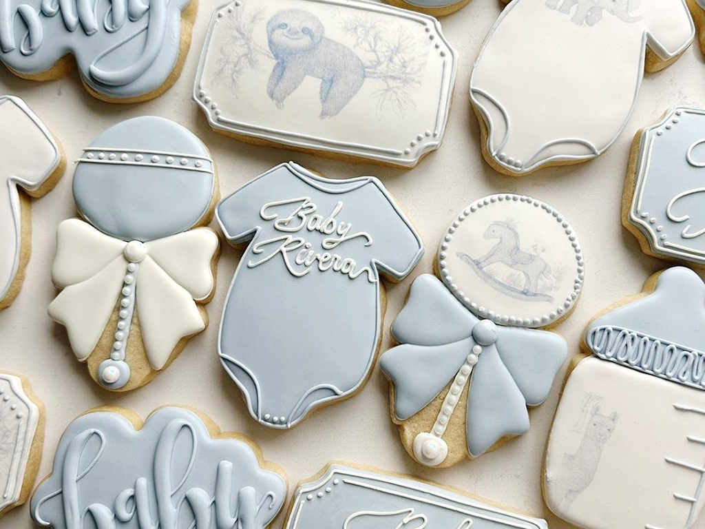 French Blue Toile Animal Print